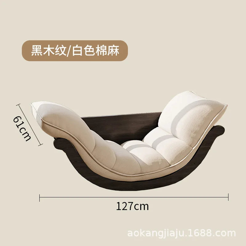The latest design multi-functional living room rocking chair, solid wood frame leisure sofa chair, balcony bedroom recliner