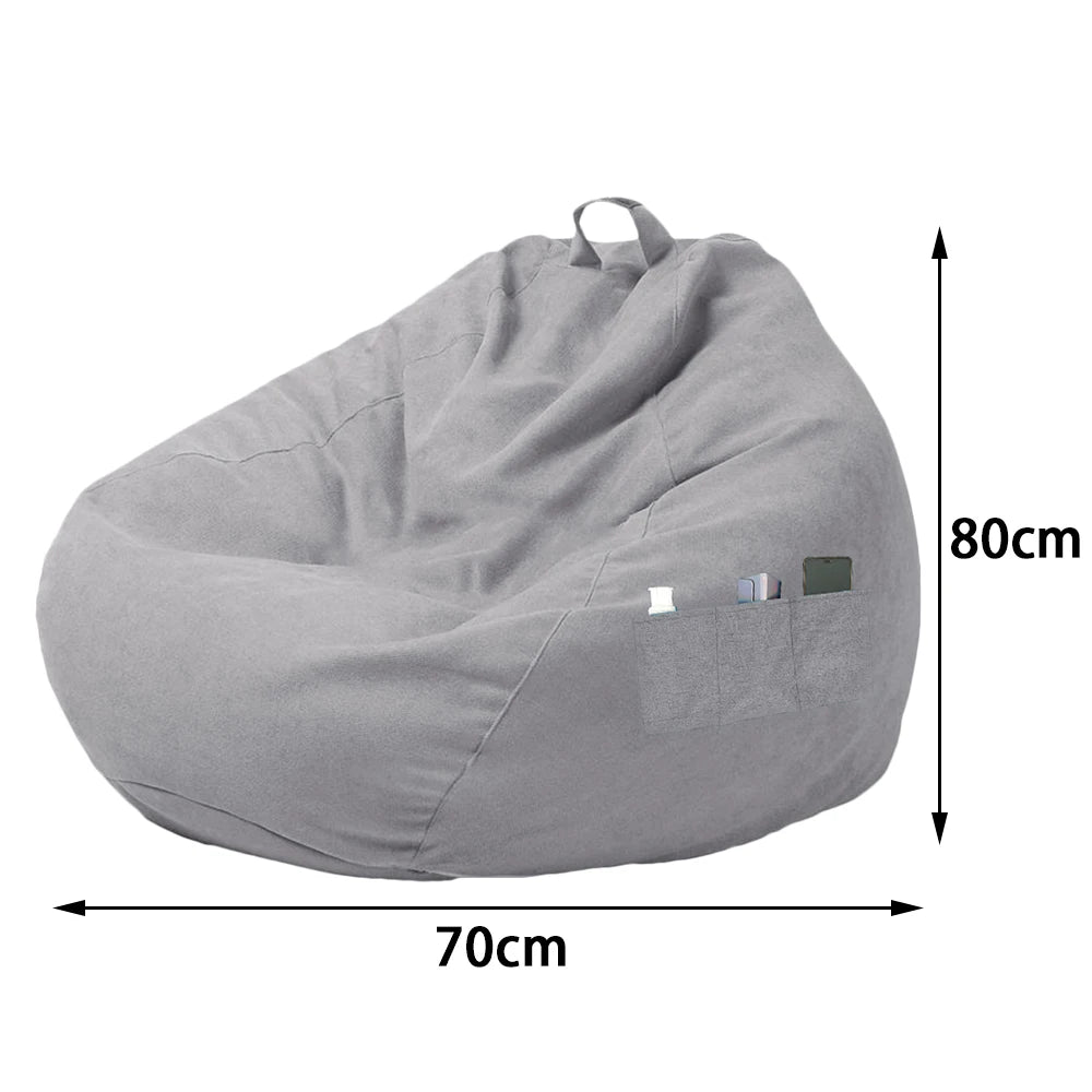 Lazy Seat Chair Sofa Cover Large Bean Bag Couch Soft Fluffy Breathable Adult Child Tatami Living Room Decorative without Filler