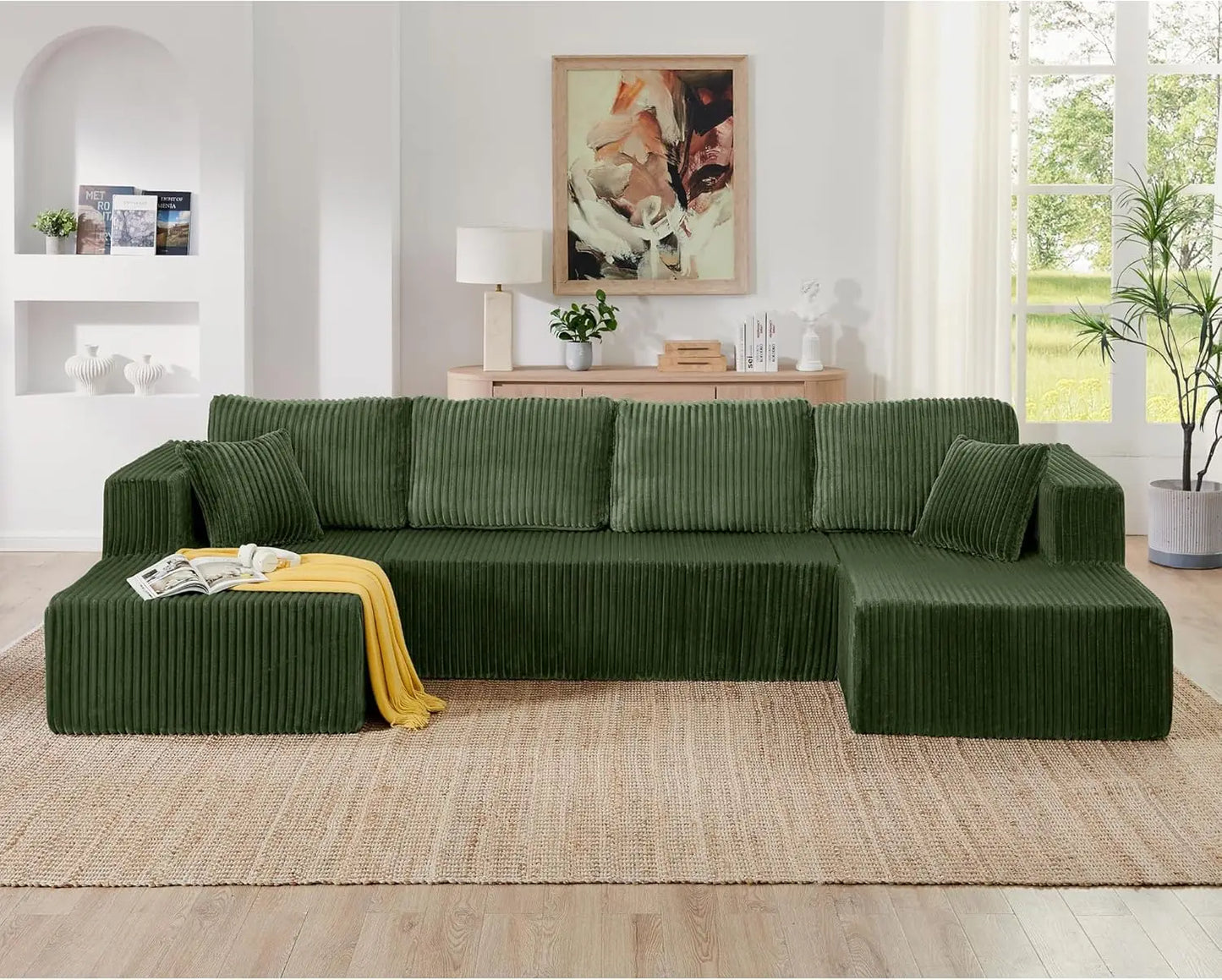 Modular Sectional Sofa Cloud Sectional Couch, 107" Comfy Fluffy L Shaped Dark Grey Couches for Living Room, Deep Seat