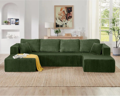 Modular Sectional Sofa Cloud Sectional Couch, 107" Comfy Fluffy L Shaped Dark Grey Couches for Living Room, Deep Seat