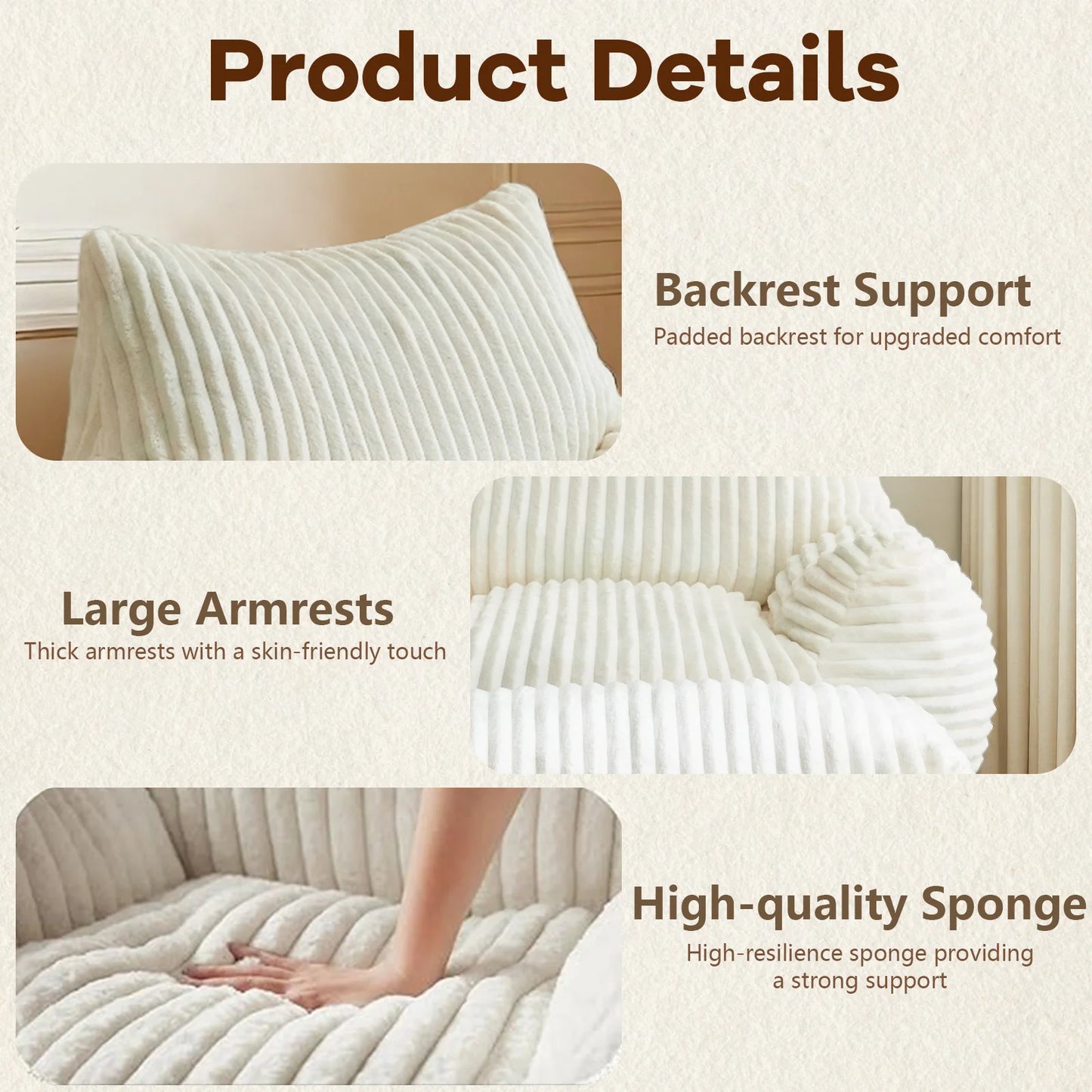 Modern Living Room Sofa, Couch for Home (HZ55PMJT-Beige)