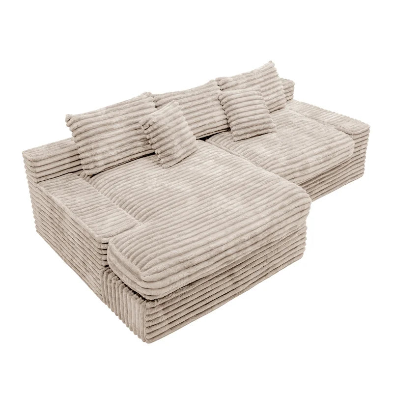 High-end Light Luxury Hot-selling Boneless Sofa Vacuum Compression Sofa Corduroy Retro Fabric Sofa