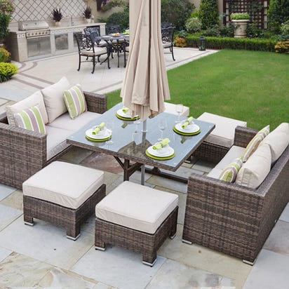 Outdoor rattan tables and chairs balcony rattan sofa courtyard leisure rattan art