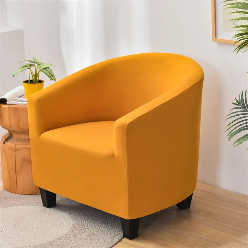 Solid Color Elastic Club Tub Chair Cover Spandex Single Sofa Slipcover with Seat Cover Armchair Protector Living Room Bar Hotel