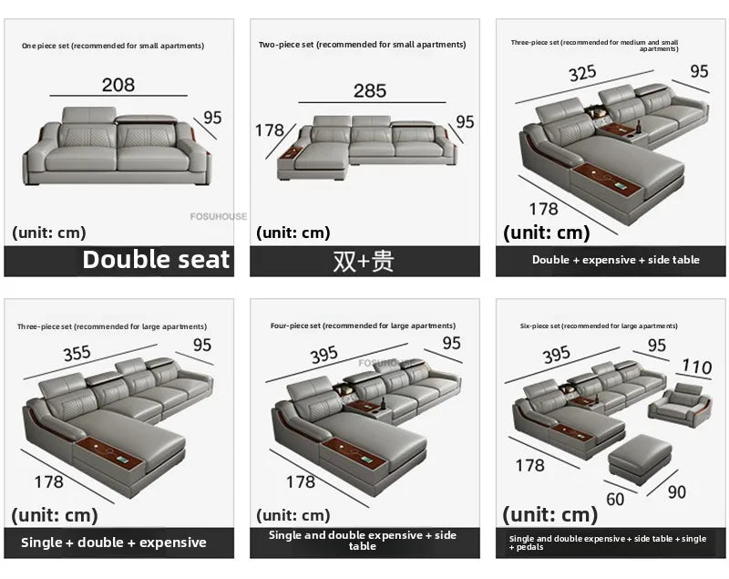 Italian Light Luxury Living Room Sofas Combination Nordic Double Sofas for Living Room Home Furniture Designer Leather Back Sofa