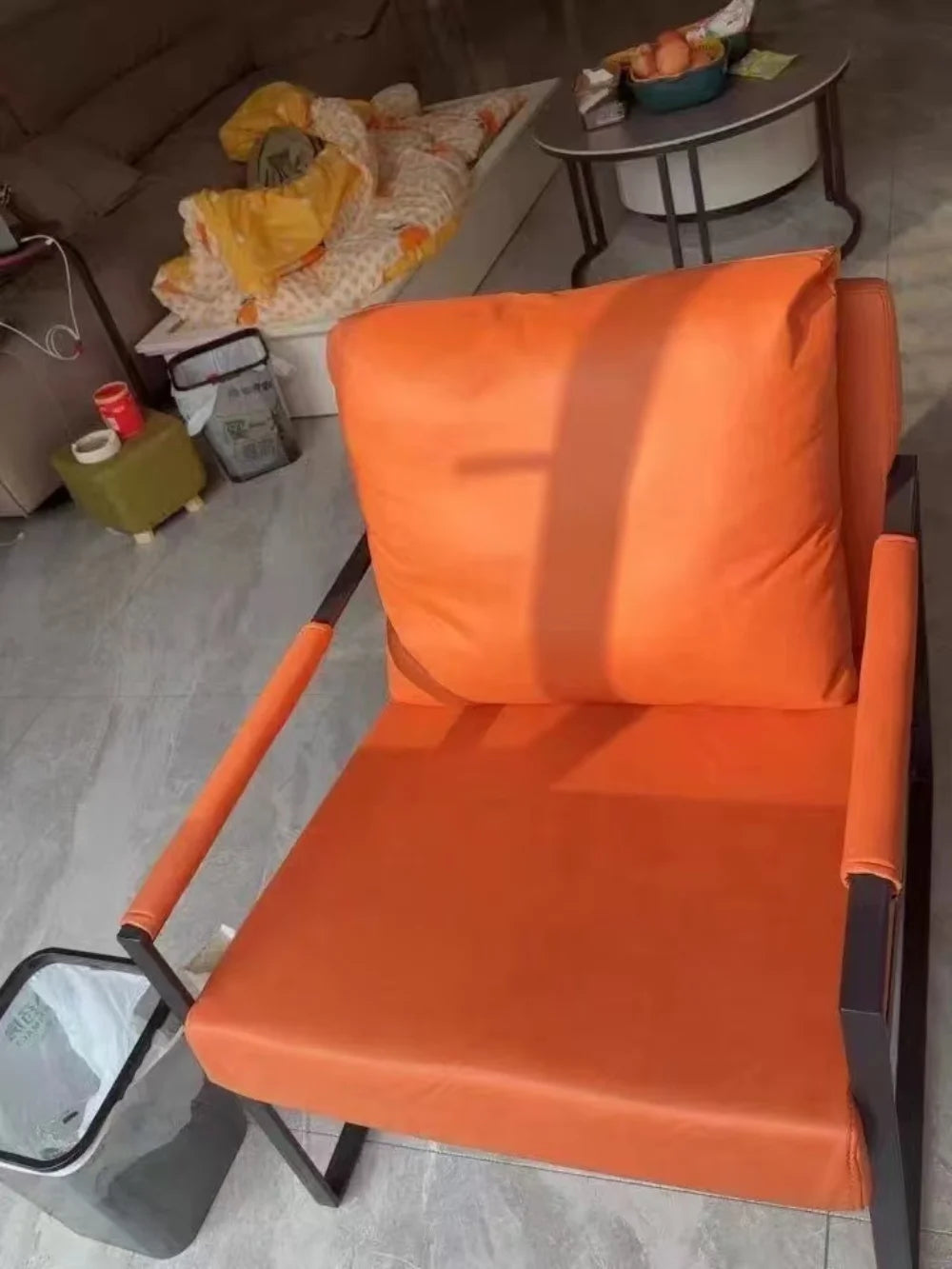 Modern Accent Chair Ergonomic Lounge Chair with Carbon Steel Frame Breathable Comfort for Living Room Bedroom Office Cafe