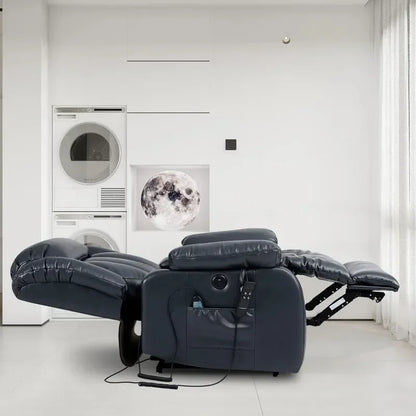 Infinite Position Power Lift Chair Lay Flat Recliner Dual Motor Sleeper Chair With Massage And Heating For Elderly Controllable