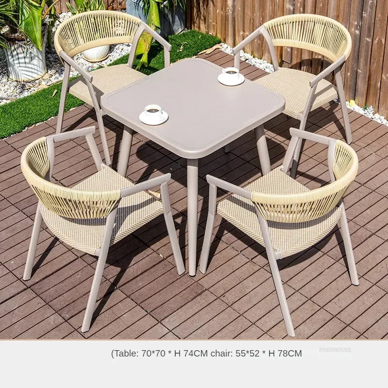 Outdoor Garden Furniture Sets Waterproof Open-air Balcony Aluminum Alloy Chair Outdoor Furniture Sets Courtyard Table and Chair