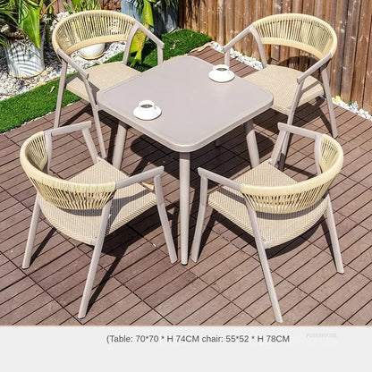 Outdoor Garden Furniture Sets Waterproof Open-air Balcony Aluminum Alloy Chair Outdoor Furniture Sets Courtyard Table and Chair