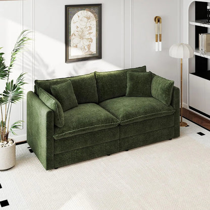 77.16 Inch Deep 2-Seater Sofas Comfy Chenille,Modular Sectional Sofa Modern Convertible Loveseat Couch