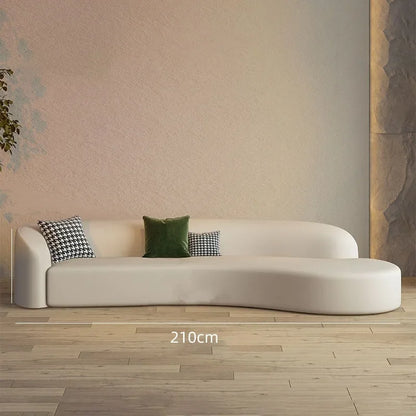 Canape Curved Sofa White Japandi Postmodern Elegantes Design 3 Seater Sofa Cloud European Sofa Lazy Divano Trendy Furniture