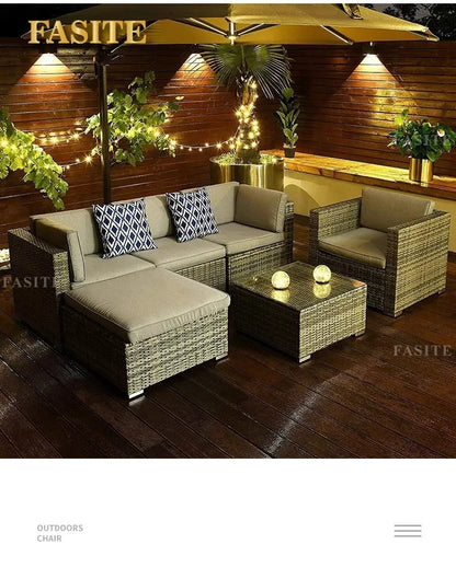 Outdoor Sofa Coffee Table Combination Courtyard Open-air Balcony Living Room