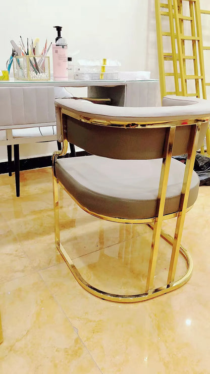 Modern Light Luxury Accent Chair Premium Dining Chair for Salon Reception Office Conference Hotel Lounge Makeup Nail Studio