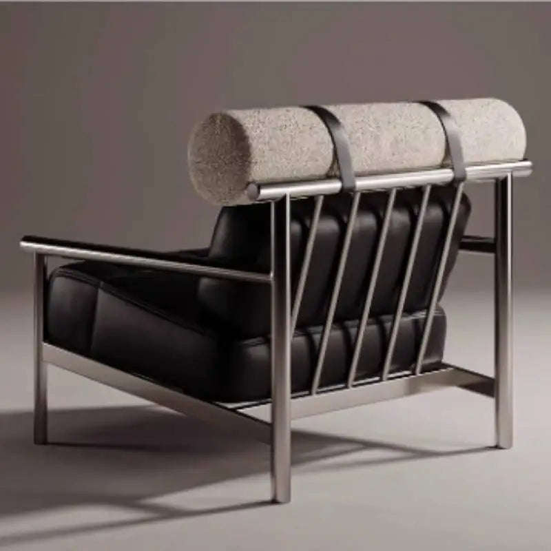 Simple Living Room Chair Sofa Stainless Steel Designer Modern Lounge Stools Bedroom Reception Fauteuil Salon Furniture Home