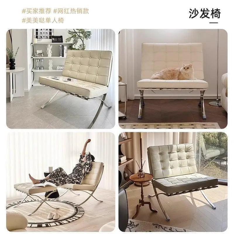 Barcelona single sofa chair living room bedroom designer lazy lounge chair network red small sofa chairs