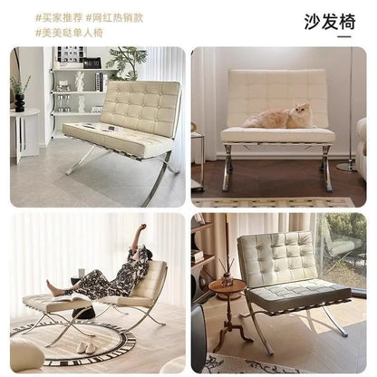 Barcelona single sofa chair living room bedroom designer lazy lounge chair network red small sofa chairs