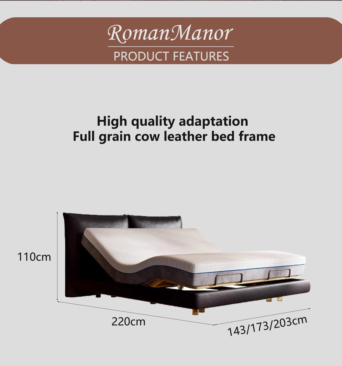 Luxury Adjustable Home Double Bed Separable king Size Soft Bed Wireless Remote Control with Light Smart Bed