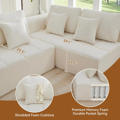 110''Modular Sectional Couches for Living Room, Compressed Sectional Sofa, Oversized L Shaped 5 Seater Upholstere