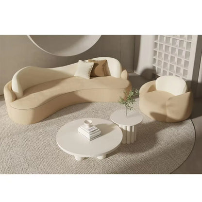 Internet celebrity homestay cream wind sofa small apartment living room beauty salon reception lounge curved sofa combination