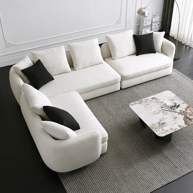 Italian Minimalist Fabric Sofa Detachable and Washable Living Room Modern Minimalist Combination Small Apartment High profile