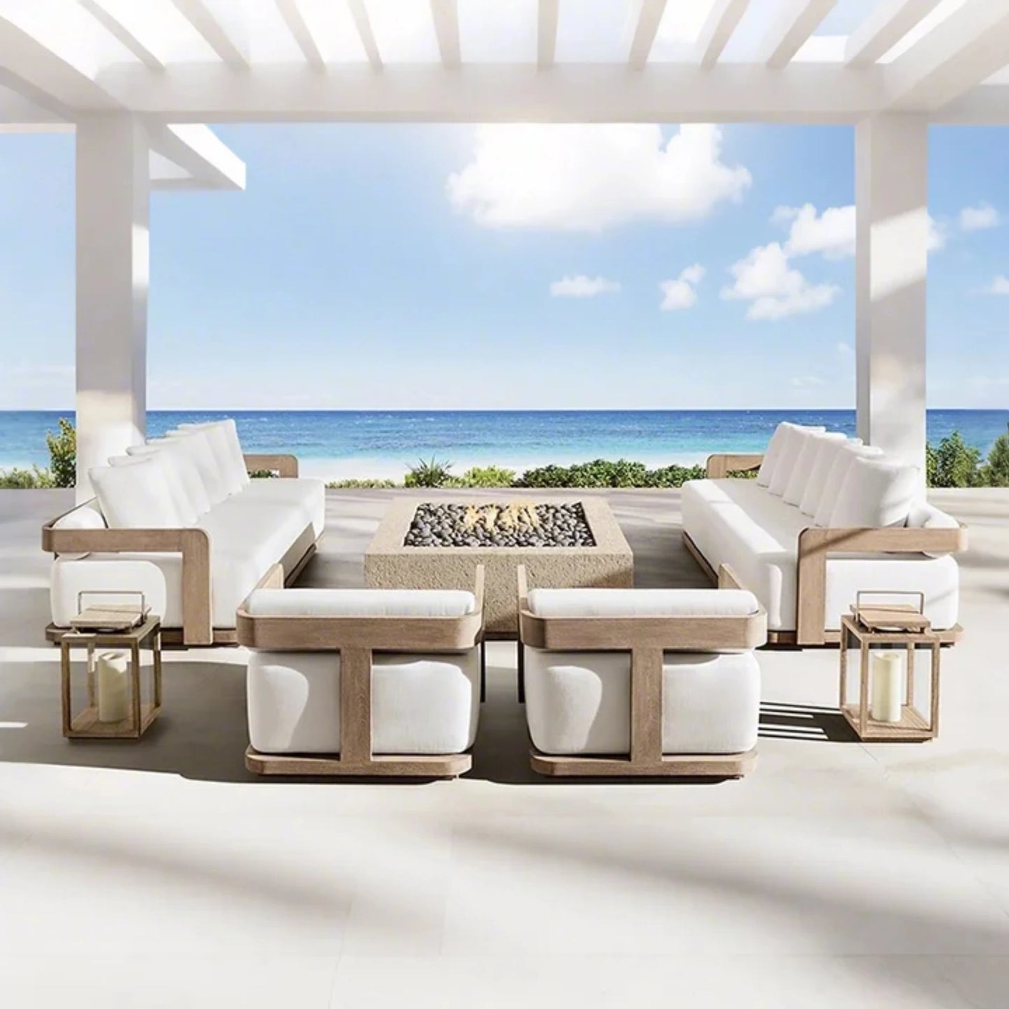 Patio Aluminum Furniture Comfortable Thick Upholstered Cushions Quick Dry StyleSofa Set for Garden Living Room Courtyard