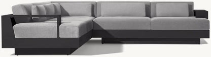 Customized Aluminum Outdoor Garden Sofa Set Popular For Hotels Courtyards Villas Living Rooms Including Sofa Table