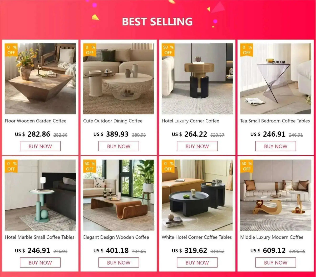Wooden Dining Small Coffee Table Console Corner Tea Design Side Center Coffee Table Auxiliary Couchtisch Modern Furniture XY50BT