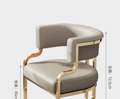 Designer Dining Chairs Beige Gold Legs Waiting Fashion Sofa Chairs Luxury Adults Floor Protector Sillas Indoor Supplies