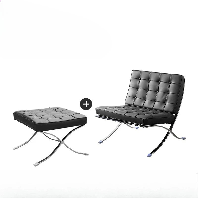 Stainless Steel Relaxing Chair Sturdy and Durable Single-person Sofa Chair Modern Leisure Chair Luxury Living Room Furniture