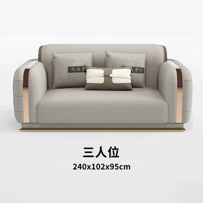 For Luxury Fancy Living Room Sofa Genuine Leather Designer Italian Sofa Loveseat Single Canape Salon De Luxe Apartment Furniture