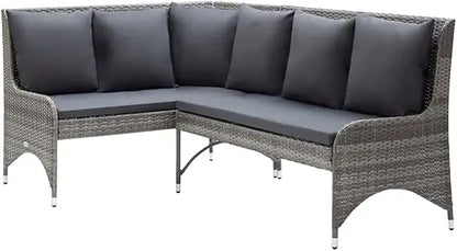 Durable Outdoor Patio Corner Sofas 2 pcs in Poly Rattan - Brown, Weather-Resistant Furniture with Comfortable Cushions