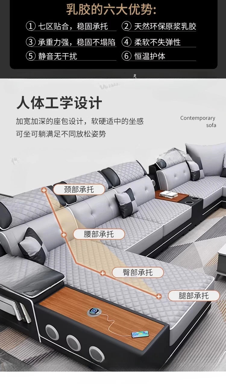 New multi-functional sofa simple modern living room large corner removable and washable technology cloth sofa combination furnit