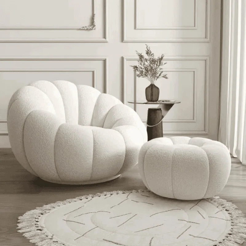 JC Lazy Pumpkin Sofa Sleepable and Reclining Lounge Chair Living Room Small Apartment Swivel Sofa Chair