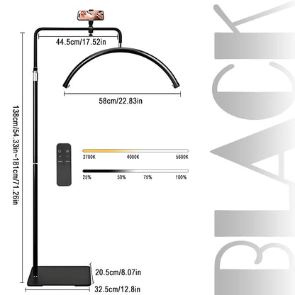 Half Moon Floor Standing Fill Light 40W Dimmable For Beauty Salon Beauty Trimming & Massage LED Lighting Fixtures