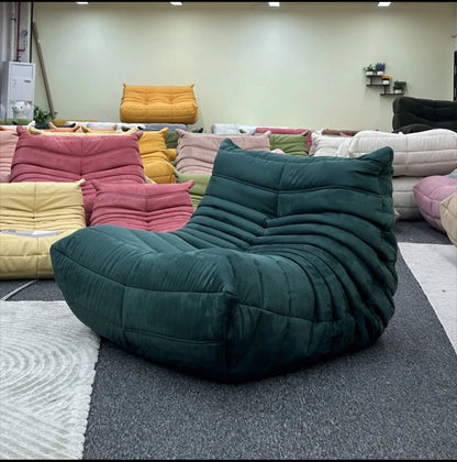 Lazy sofa, togo caterpillar sofa, light luxury, simple Internet celebrity creative chair, suede freehand space recliner