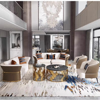 Italian Designer Leather Sofas Luxury 3 Pieces Set Minimalist Modern Sofa Loveseat Floor Divano Soggiorno Home Furniture