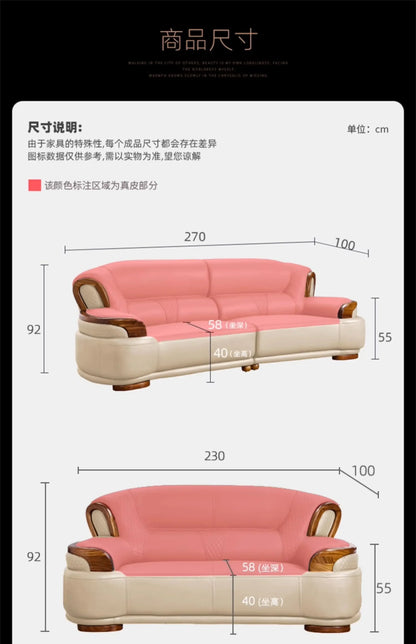 Designer Family Living Room Sofa Genuine Leather Sectional Floor Living Room Sofa Wood Minimalist Muebles Postmodern Furniture
