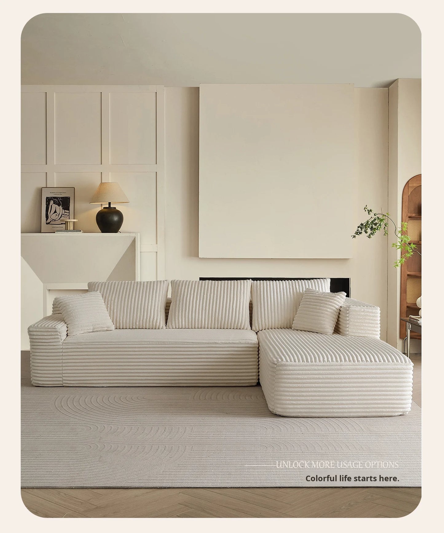 Modern Sectional Sofa Modular Design Fabric Sofa for Small Apartment Living Room