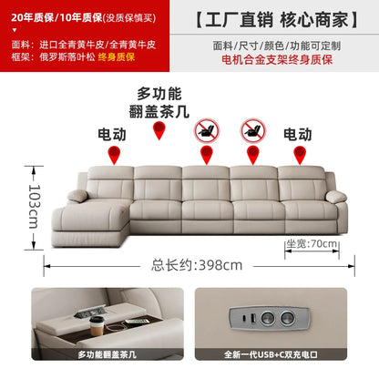 Aesthetic White Living Room Sofas Sleeping Real Leather Lazy Lounge Sofa Luxury Modern Soft Couch Wohnzimmer Furniture For Home