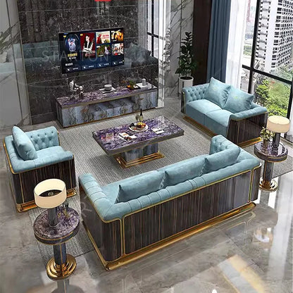 Luxury Modern Fabric 3 Seater French Couch Design Wooden Frame Moroccan Floor Black and Gold Sofa Living Room Sofa Set Furniture