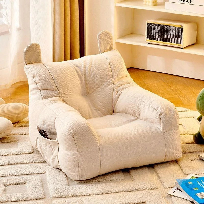 Single Sofa Children's Small Sofa Chair Solid Color Sofa Chair Portable Sofa Bedroom Furniture Mini Sofa Frameless Baby Seat