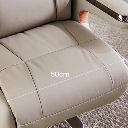 Contemporary Executive Recliner Chair Luxury Black Synthetic Leather Office Furniture Massage Feature for Boss Office Workers