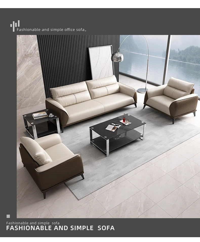 Office Sofa Business Simple Modern Rest Area Three-person Meeting Room Reception Negotiation Coffee Table Combination Office