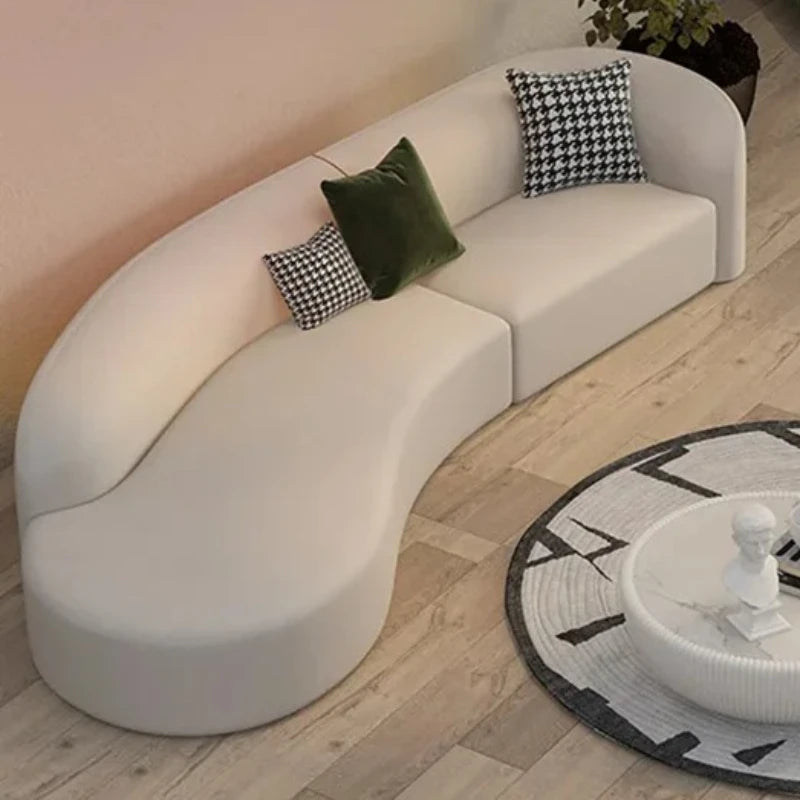 Accent Canape Curved Living Room Sofasv Japandi Postmodern Elegantes Design Cloud Backrest Bedroom Lazy Divano Trendy Furniture