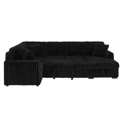 122-Inch lift sofa bed, plush fabric sofa bed with USB port, living room khaki sofa