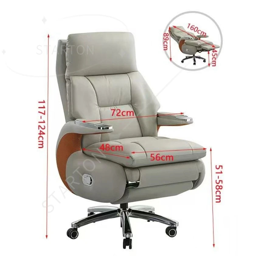 Luxury Manual Lunch Break Leather Office Chair High Quality Office Furniture Chairman CEO Manager Comfortable Office Chair