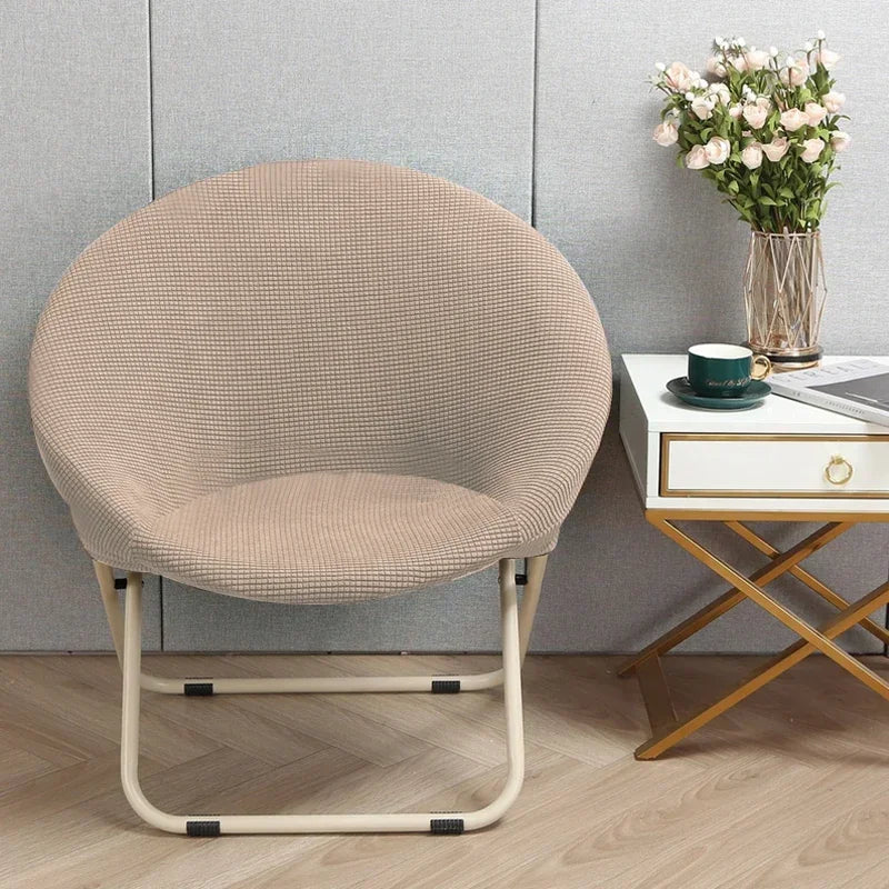 New Simple Saucer Chair Cover Moon Sauce Chair Protector Round Camping Chair Covers Knitted Jacquard Corn Pattern Seat Cover