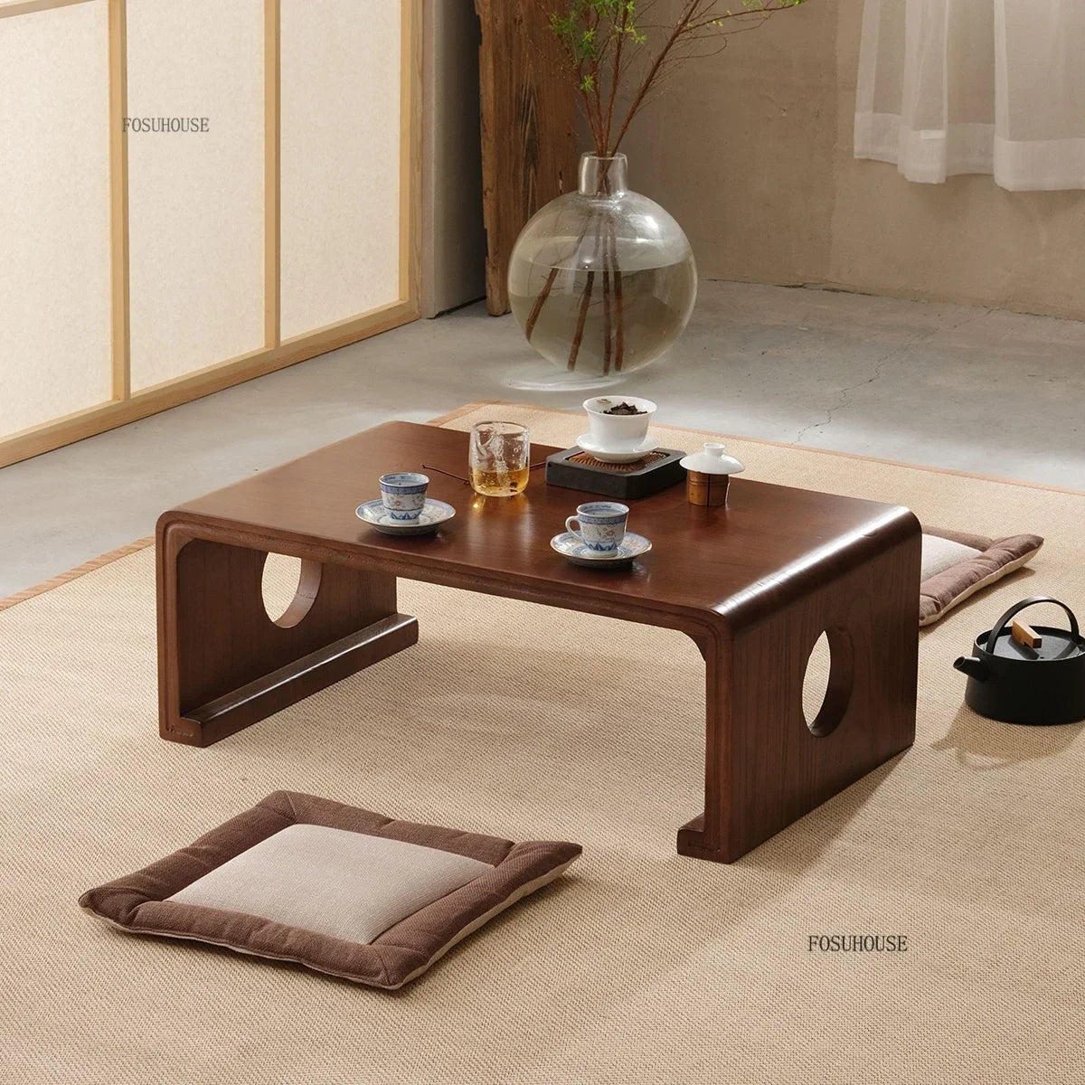 Japanese Solid Wood Coffee Table for Living Room Furniture Sofa Side Table Light Luxury Minimalist Household Window Small Table