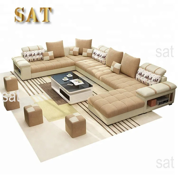 -Fabric Recliner Custom ized Design Stoff Sofa setzt Wohnzimmer möbel modern mit Holz füßen