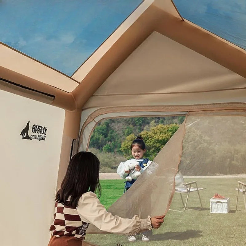 Portable Inflatable Tent Waterproof Sun Protection Thickened Quickly Open Tents Nature Hike Family Travel Camping Shelter Tents